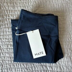 MATE the Label Organic Stretch Midi Legging in Midnight Blue